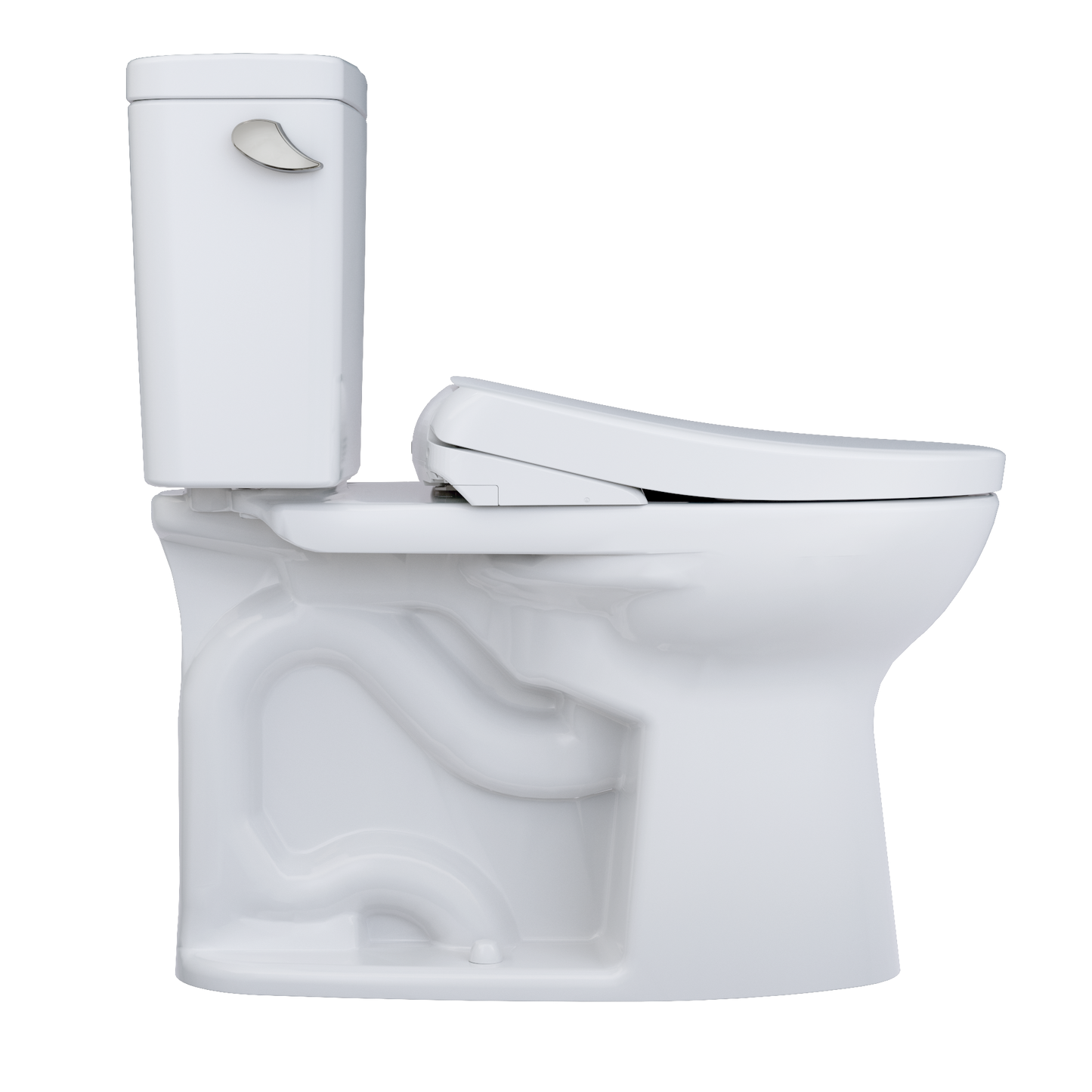 TOTO MW7764736CEGA#01 Drake WASHLET+ Two-Piece Elongated 1.28 GPF TORNADO FLUSH Toilet and S7A Contemporary Bidet Seat with Auto Flush , Cotton White