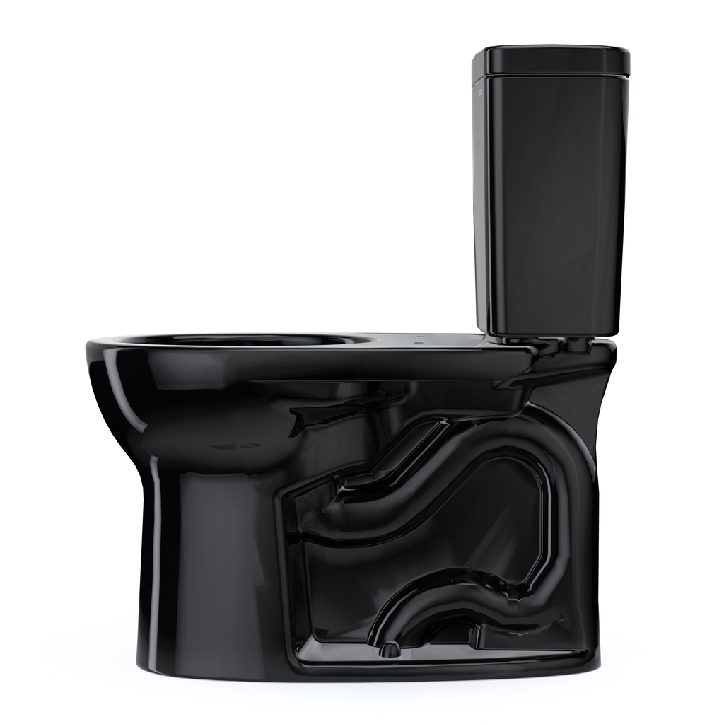 TOTO CST775CEF#51 Drake Two-Piece Round 1.28 Gpf Universal Height Tornado Flush Toilet With Cefiontect - Ebony