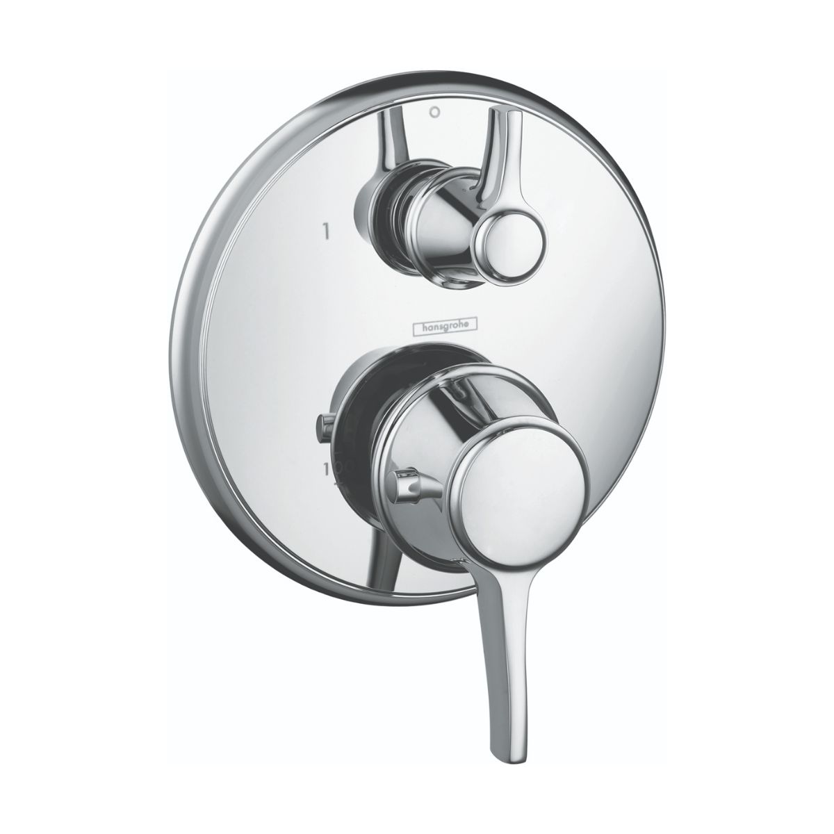 HANSGROHE 15752001 Ecostat Classic Thermostatic Trim with Volume Control, Round - Chrome