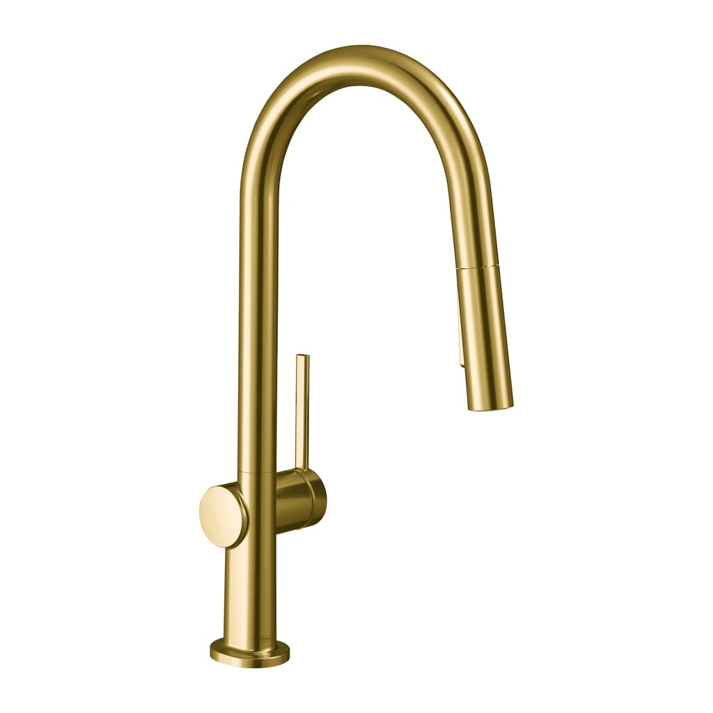 HANSGROHE 72846251 Talis N HighArc Kitchen Faucet, A-Style, 2-Spray Pull-Down, 1.75 GPM - Brushed Gold Optic