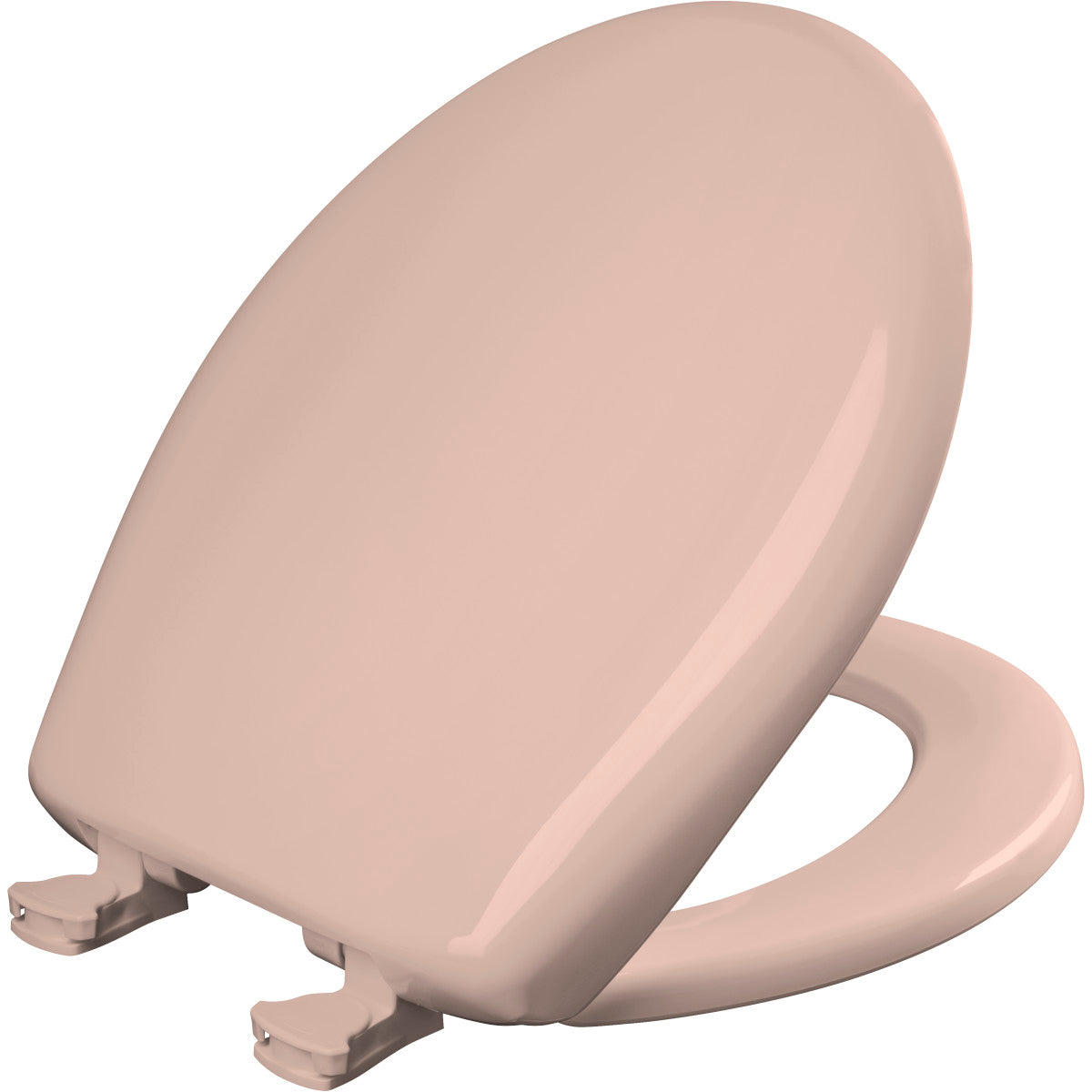 Bemis Round Plastic Toilet Seat in Venetian Pink with STA-TITE Seat Fastening System, Easy•Clean and  Whisper•Close Hinge