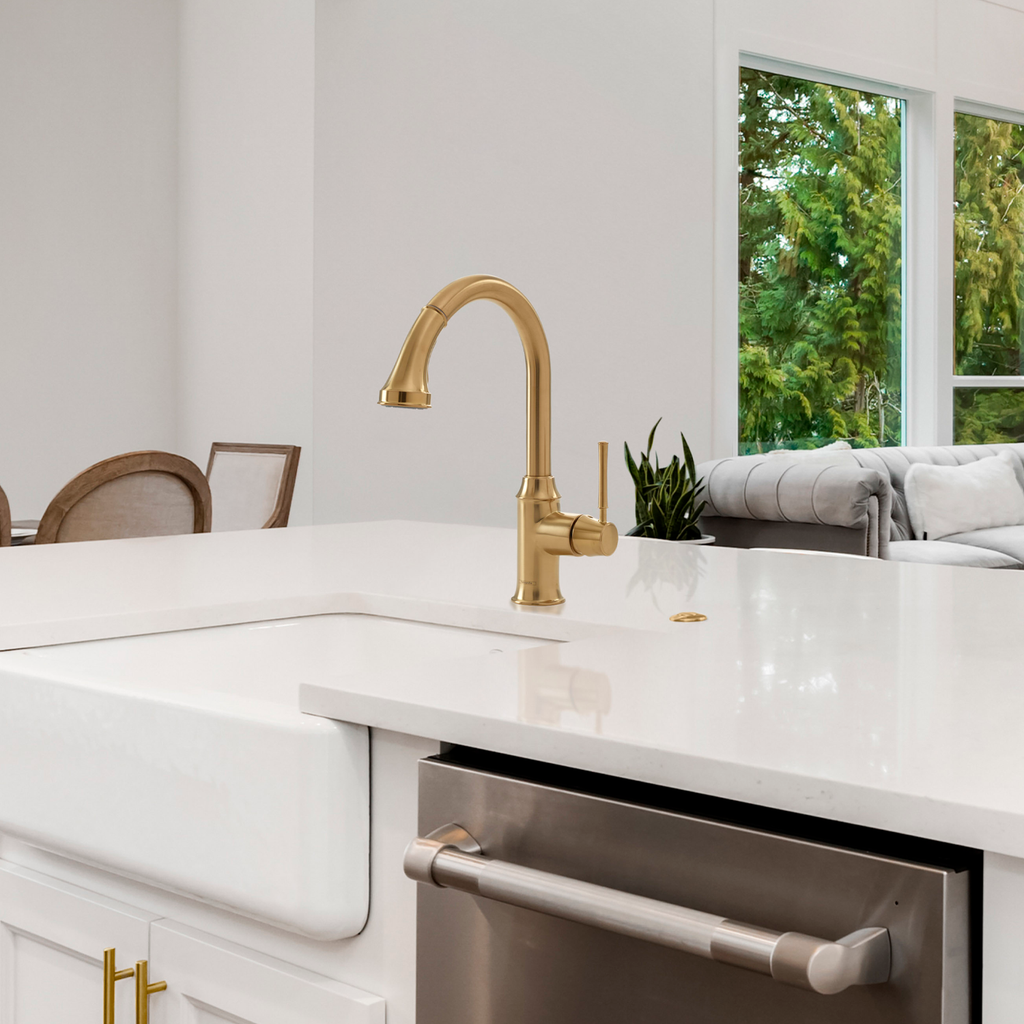 HANSGROHE 04215250 Talis C HighArc Kitchen Faucet, 2-Spray Pull-Down, 1.75 GPM - Brushed Gold Optic