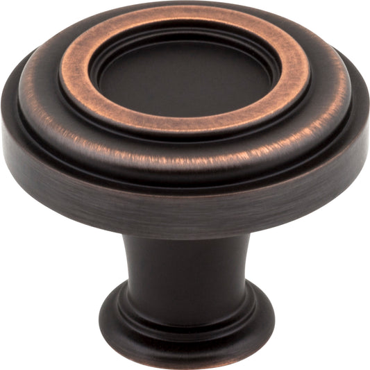 JEFFREY ALEXANDER 317DBAC Lafayette 1-3/8" Diameter Mushroom Knob - Brushed Oil Rubbed Bronze