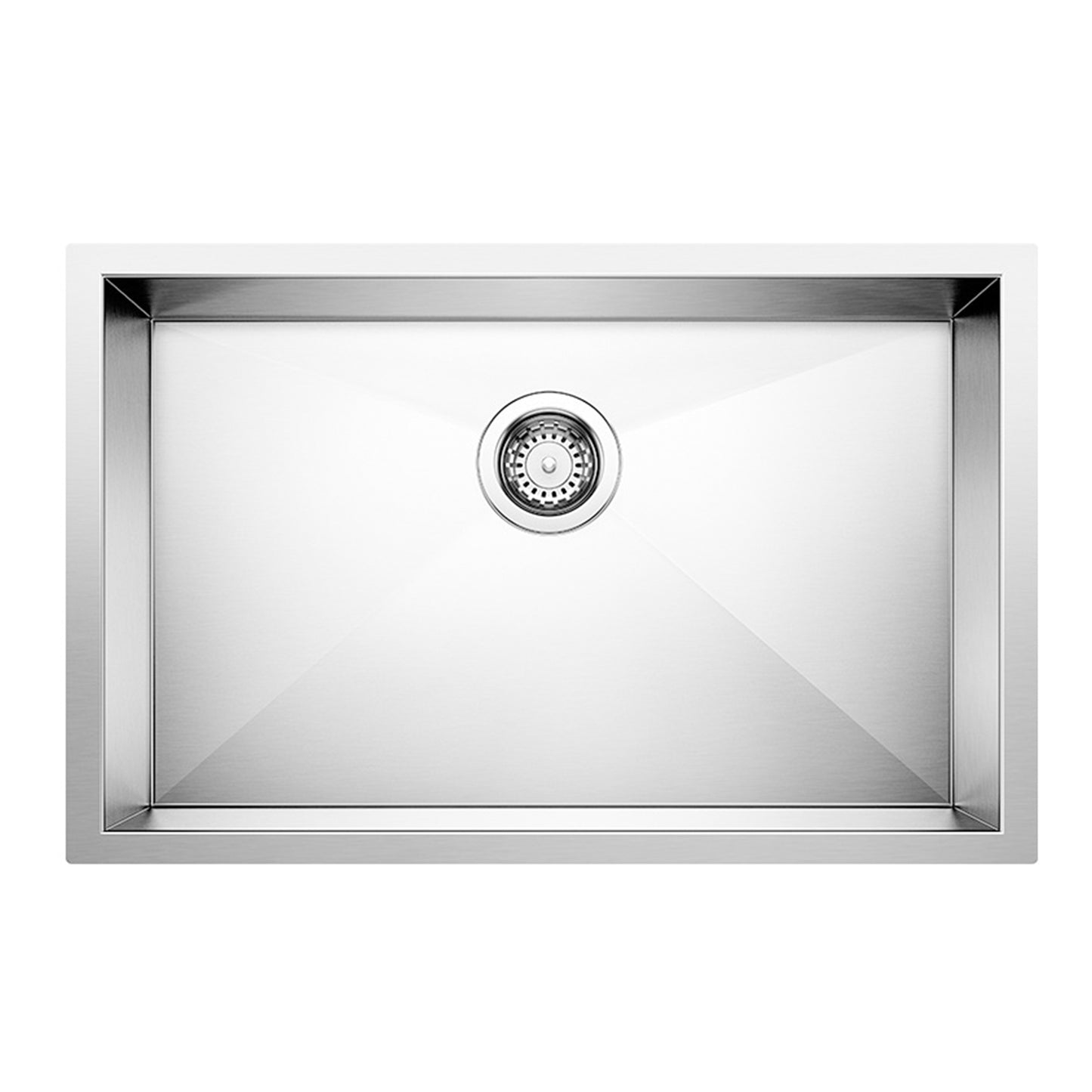 BLANCO 443048 Quatrus Quatrus R0 28" Single Bowl Undermount Stainless Steel Kitchen Sink in Satin Polish