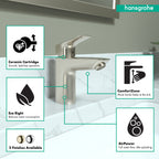 HANSGROHE 71100821 Logis Single-Hole Faucet 100 with Pop-Up Drain, 1.2 GPM - Brushed Nickel