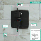 HANSGROHE 15728921 Ecostat Classic Thermostatic Trim with Volume Control and Diverter, Square - Rubbed Bronze