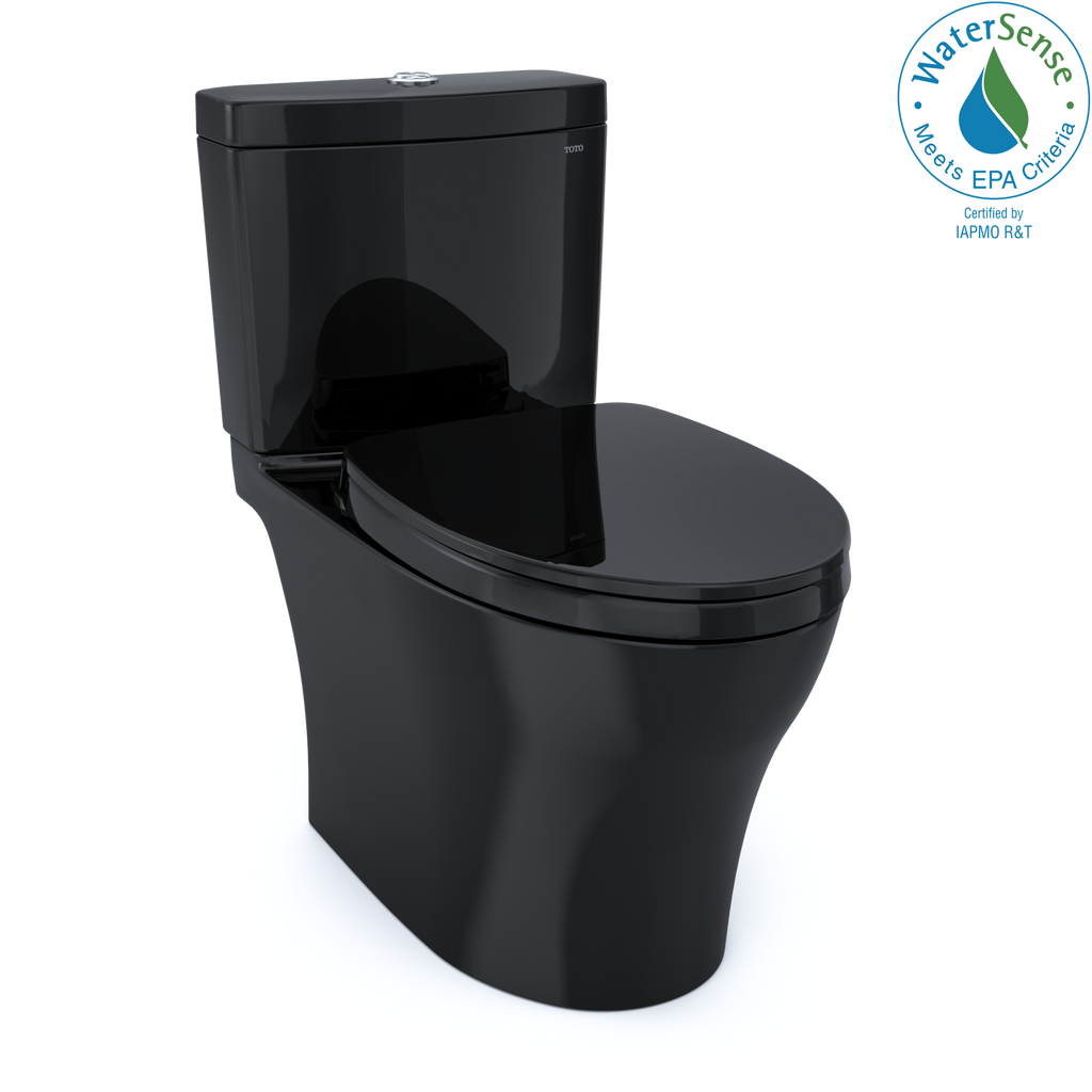 TOTO MS446124CEMN#51 Aquia Iv Washlet+ Two-Piece Elongated Dual Flush 1.28 And 0.9 Gpf Toilet - Ebony