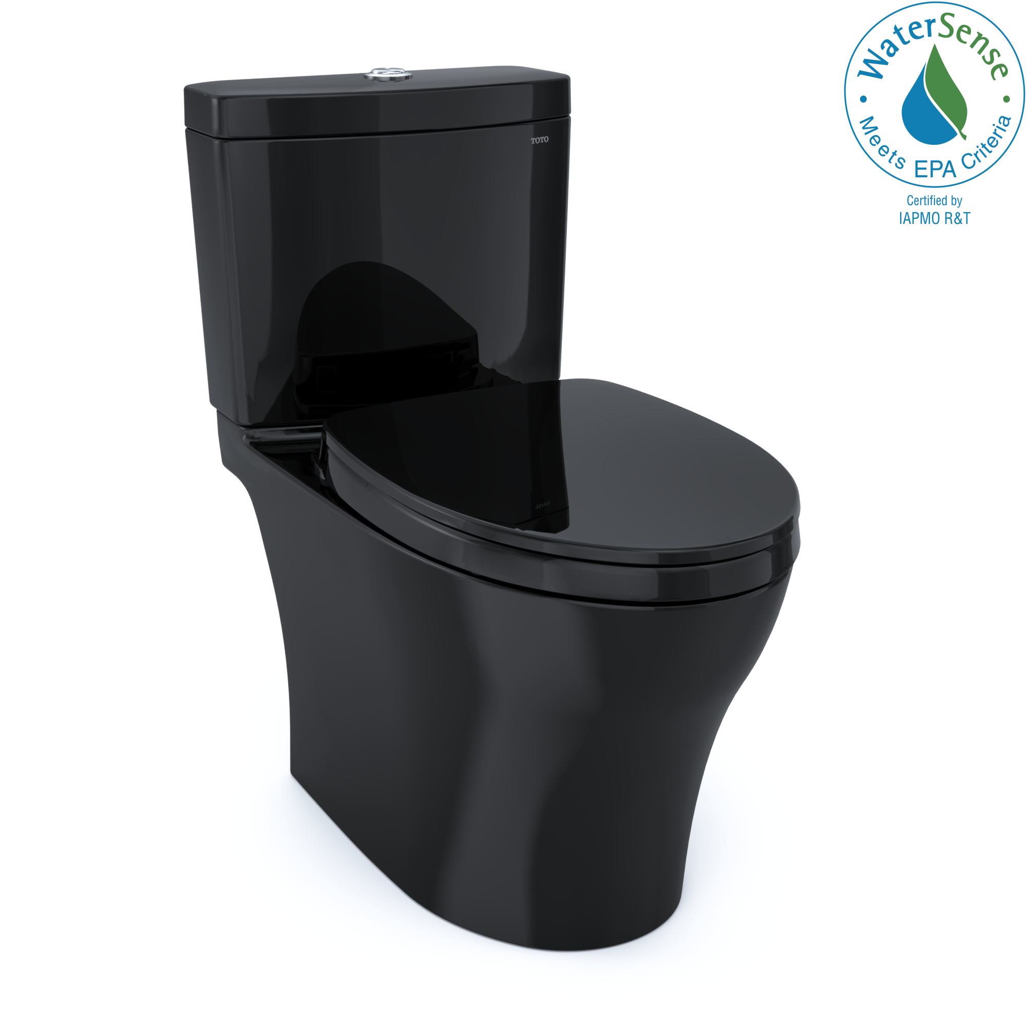 TOTO MS446124CEMN#51 Aquia Iv Washlet+ Two-Piece Elongated Dual Flush 1.28 And 0.9 Gpf Toilet - Ebony