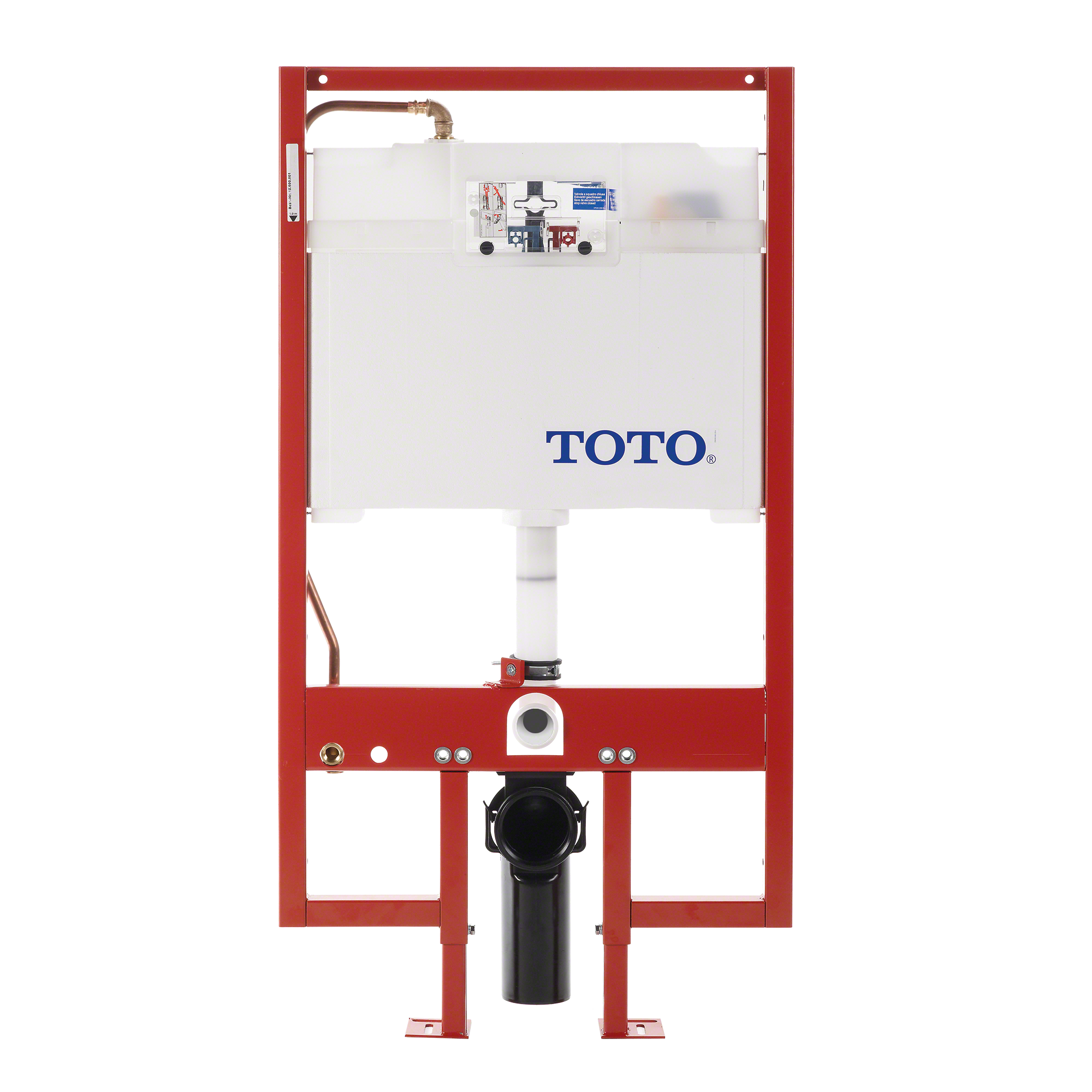 TOTO WT152800M#WH Duofit In-Wall Dual Flush 0.9 And 1.6 Gpf Tank System Copper Supply Line And White Rectangular Push Plate - White