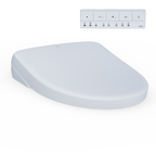 TOTO SW4726AT40#01 Washlet+ S7 Electronic Bidet Toilet Seat With Ewater+ Bowl And Wand Cleaning And Contemporary Lid - Cotton White