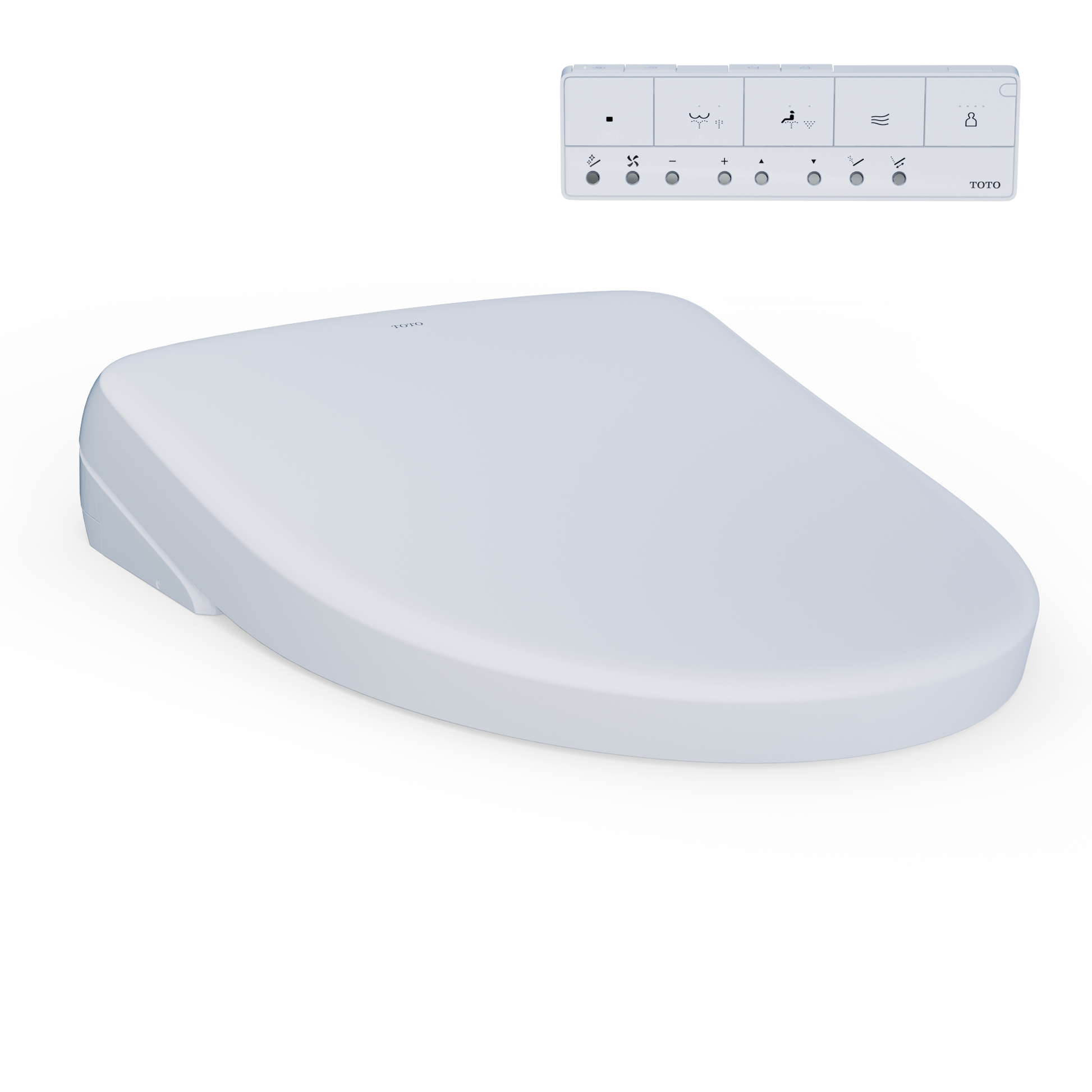 TOTO SW4726AT40#01 Washlet+ S7 Electronic Bidet Toilet Seat With Ewater+ Bowl And Wand Cleaning And Contemporary Lid - Cotton White