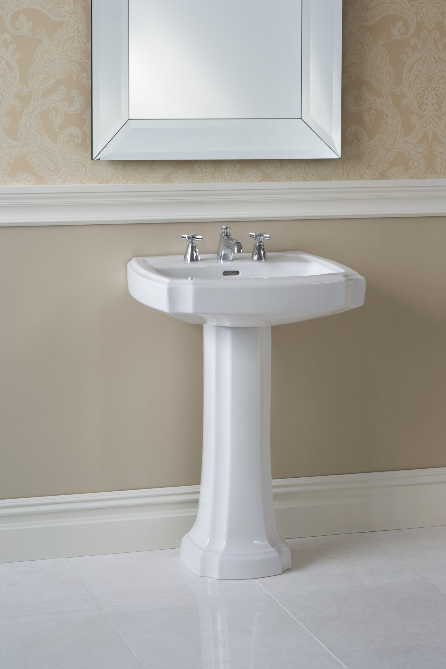 TOTO LPT972.8#01 Guinevere 24-3/8" x 19-7/8" Rectangular Pedestal Bathroom Sink for 8 Inch Center Faucets , Cotton White