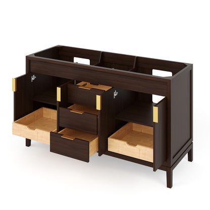 JEFFREY ALEXANDER VKITTHE60NOGQR Theodora 60" Double Bathroom Vanity Set - Natural Oak