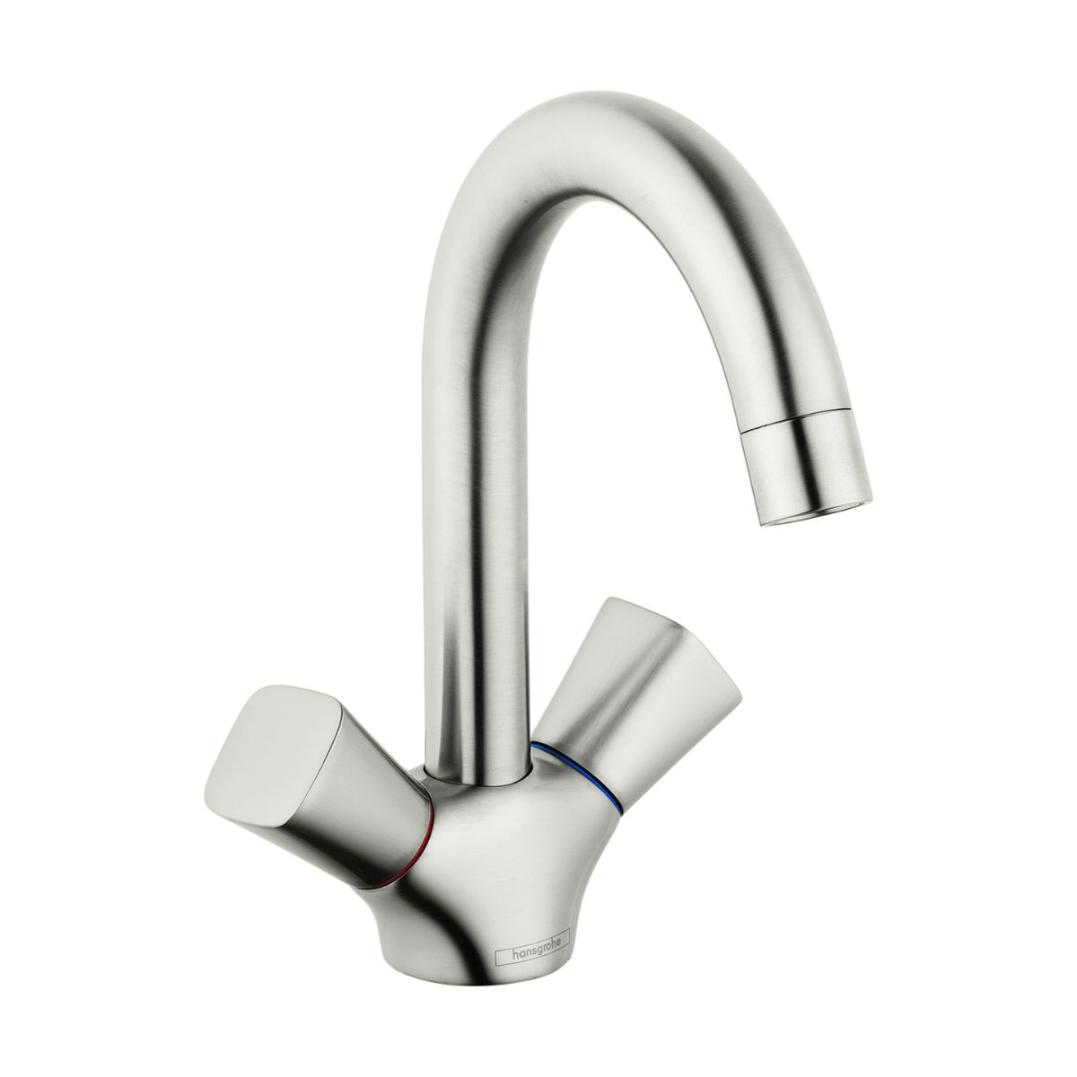 HANSGROHE 71222821 Logis Single-Hole Faucet 150 with Swivel Spout and Pop-Up Drain, 1.2 GPM - Brushed Nickel