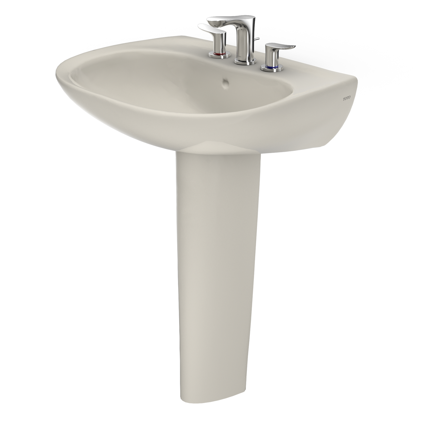 TOTO LPT242.8G#12 Prominence Oval Basin Pedestal Bathroom Sink with CeFiONtect for 8 inch Center Faucets , Sedona Beige