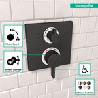 HANSGROHE 15712671 Ecostat Thermostatic Trim with Volume Control - Matte Black