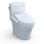 TOTO MW4363074CEMFGN#01 Washlet+ Aquia Iv Cube Two-Piece Elongated Dual Flush 1.28 And 0.9 Gpf Toilet With C2 Bidet Seat - Cotton White
