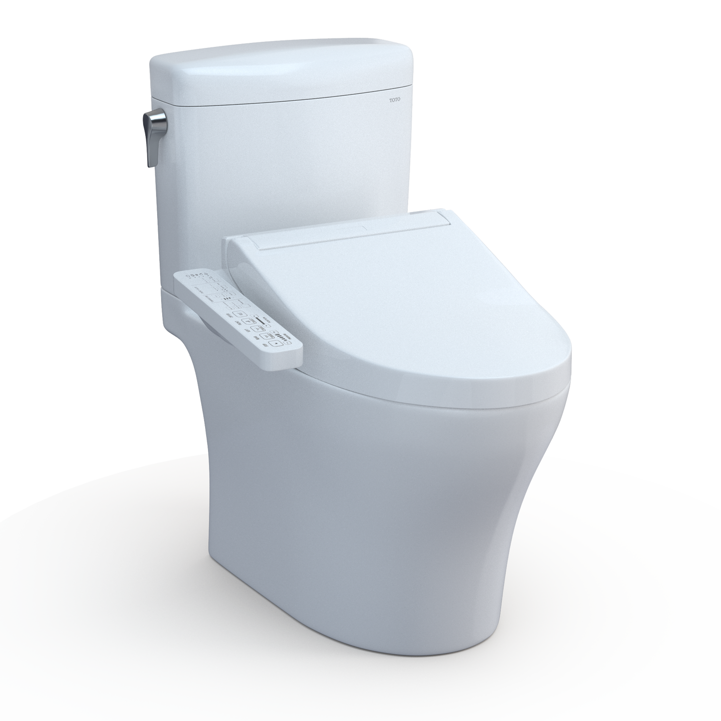 TOTO MW4363074CEMFGN#01 Washlet+ Aquia Iv Cube Two-Piece Elongated Dual Flush 1.28 And 0.9 Gpf Toilet With C2 Bidet Seat - Cotton White