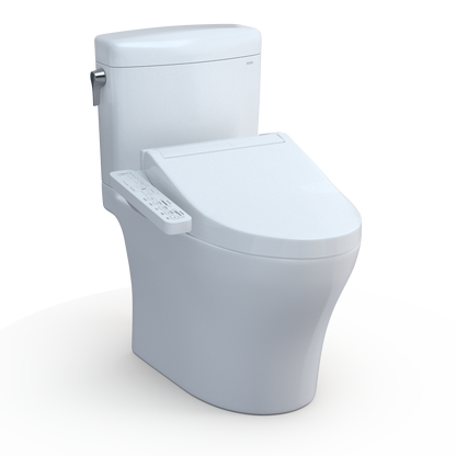 TOTO MW4363074CEMFGN#01 Washlet+ Aquia Iv Cube Two-Piece Elongated Dual Flush 1.28 And 0.9 Gpf Toilet With C2 Bidet Seat - Cotton White