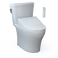 TOTO MW4483084CEMFGN#01 WASHLET+ Aquia IV Arc Two-Piece Elongated Dual Flush 1.28 and 0.9 GPF Toilet with C5 Bidet Seat , Cotton White