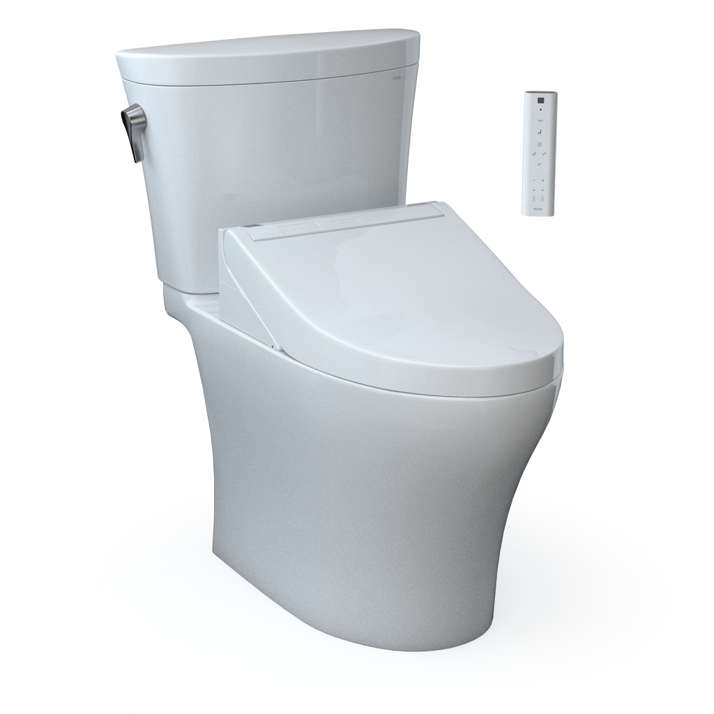 TOTO MW4483084CEMFGN#01 Washlet+ Aquia Iv Arc Two-Piece Elongated Dual Flush 1.28 And 0.9 Gpf Toilet With C5 Bidet Seat - Cotton White