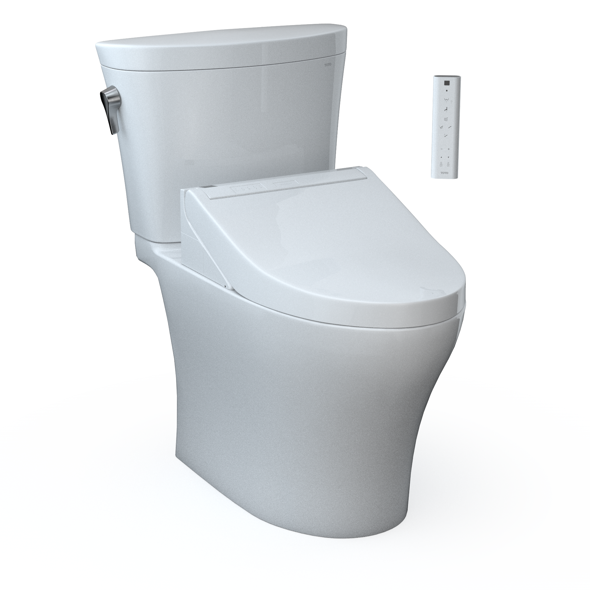TOTO MW4483084CEMFGN#01 Washlet+ Aquia Iv Arc Two-Piece Elongated Dual Flush 1.28 And 0.9 Gpf Toilet With C5 Bidet Seat - Cotton White