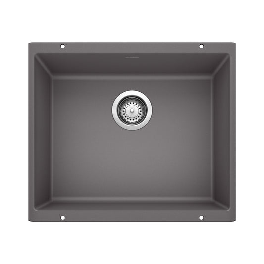 BLANCO 519049 Precis Precis SILGRANIT 21" Single Bowl Undermount Kitchen Sink - Cinder in Cinder