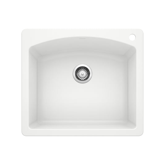 BLANCO 440211 Diamond Diamond SILGRANIT 25" Single Bowl Dual Mount Kitchen Sink - White in White