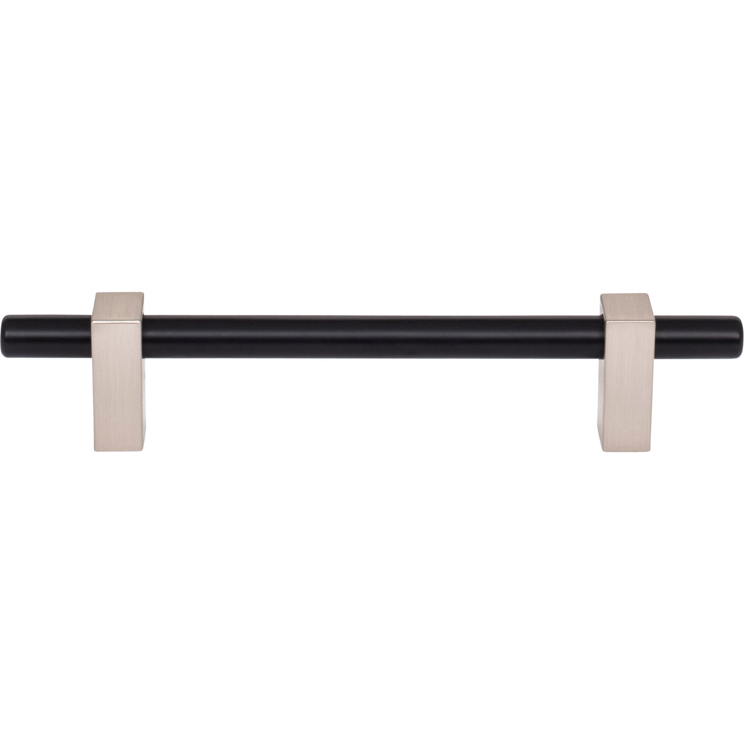 JEFFREY ALEXANDER 478-128MBSN Larkin 2 128 mm Center-to-Center Bar Pull - Matte Black w/Satin Nickel