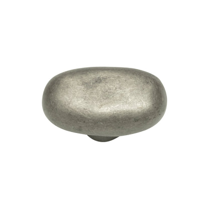 ATLAS 332-P Distressed 1 11/16" Length Oval Knob - Pewter