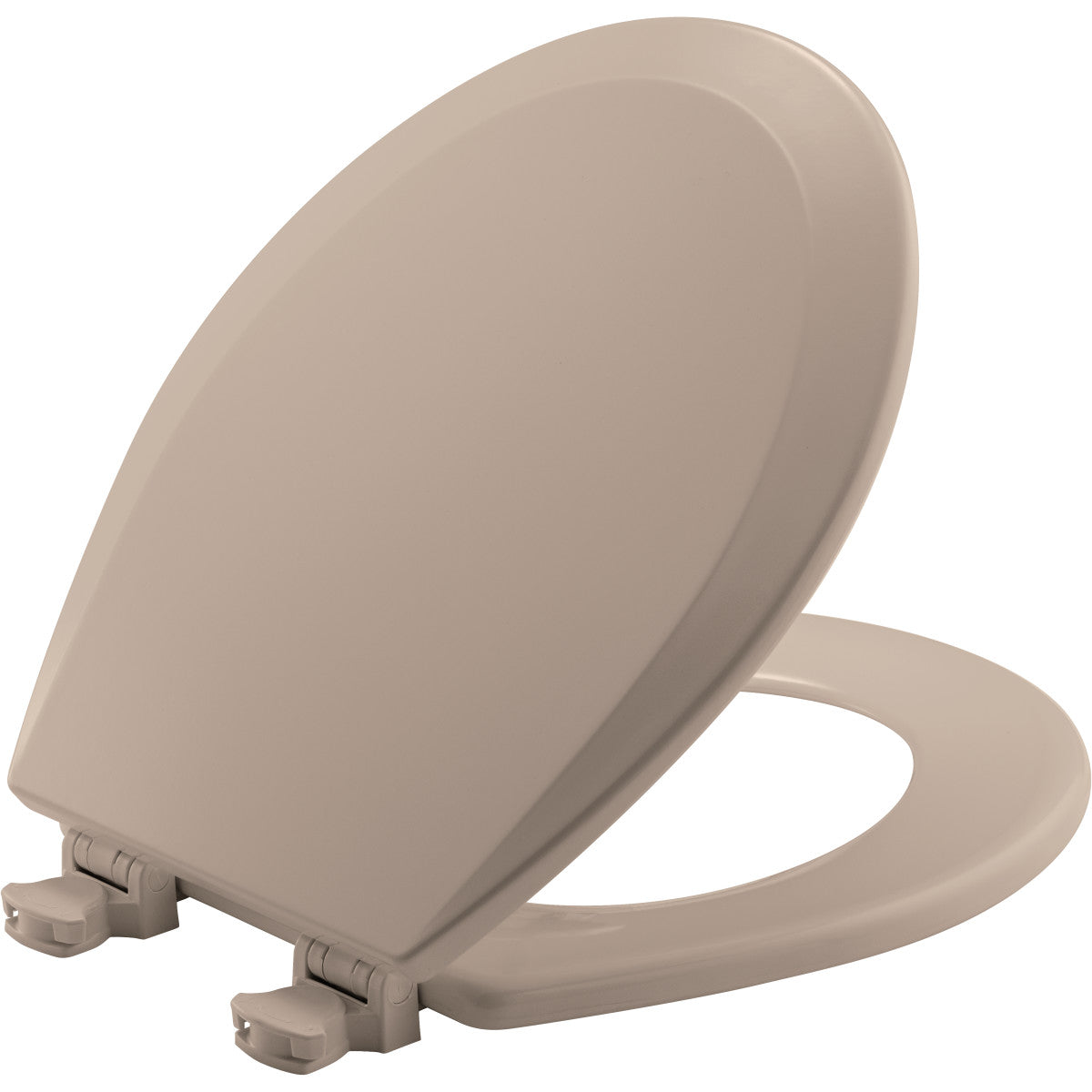 Bemis Round Enameled Wood Toilet Seat in Fawn Beige with Easy•Clean Hinge