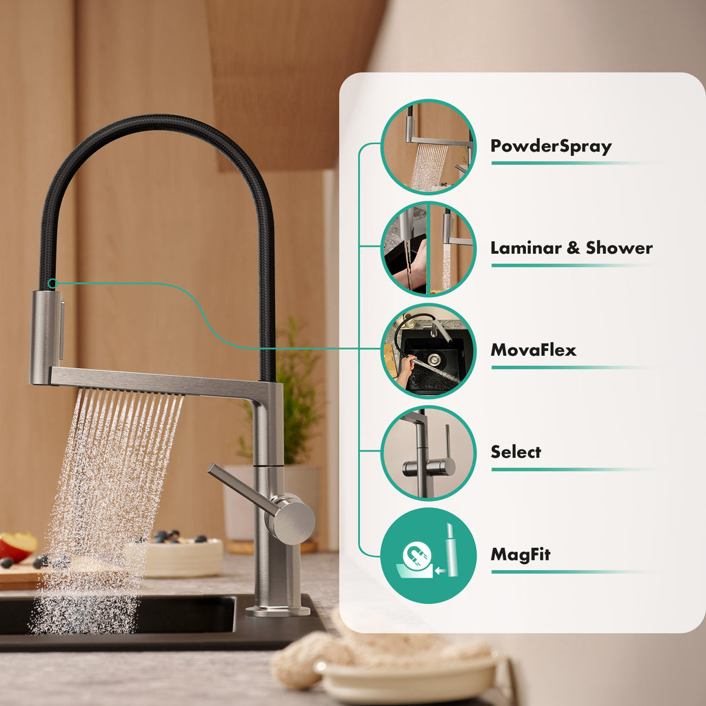 HANSGROHE 72861801 Talis N Semi-Pro PowderSpray Kitchen Faucet 1.75 GPM - Stainless Steel Optic