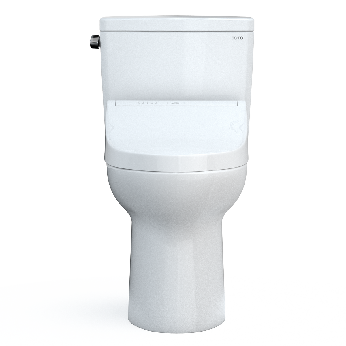 TOTO MW7763084CEFG#01 Drake Washlet+ Two-Piece Elongated 1.28 Gpf Universal Height Tornado Flush Toilet With C5 Bidet Seat - Cotton White