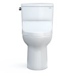 TOTO MW7763084CEFG.10#01 Drake Washlet+ Two-Piece Elongated 1.28 Gpf Universal Height Tornado Flush Toilet With C5 Bidet Seat - Cotton White