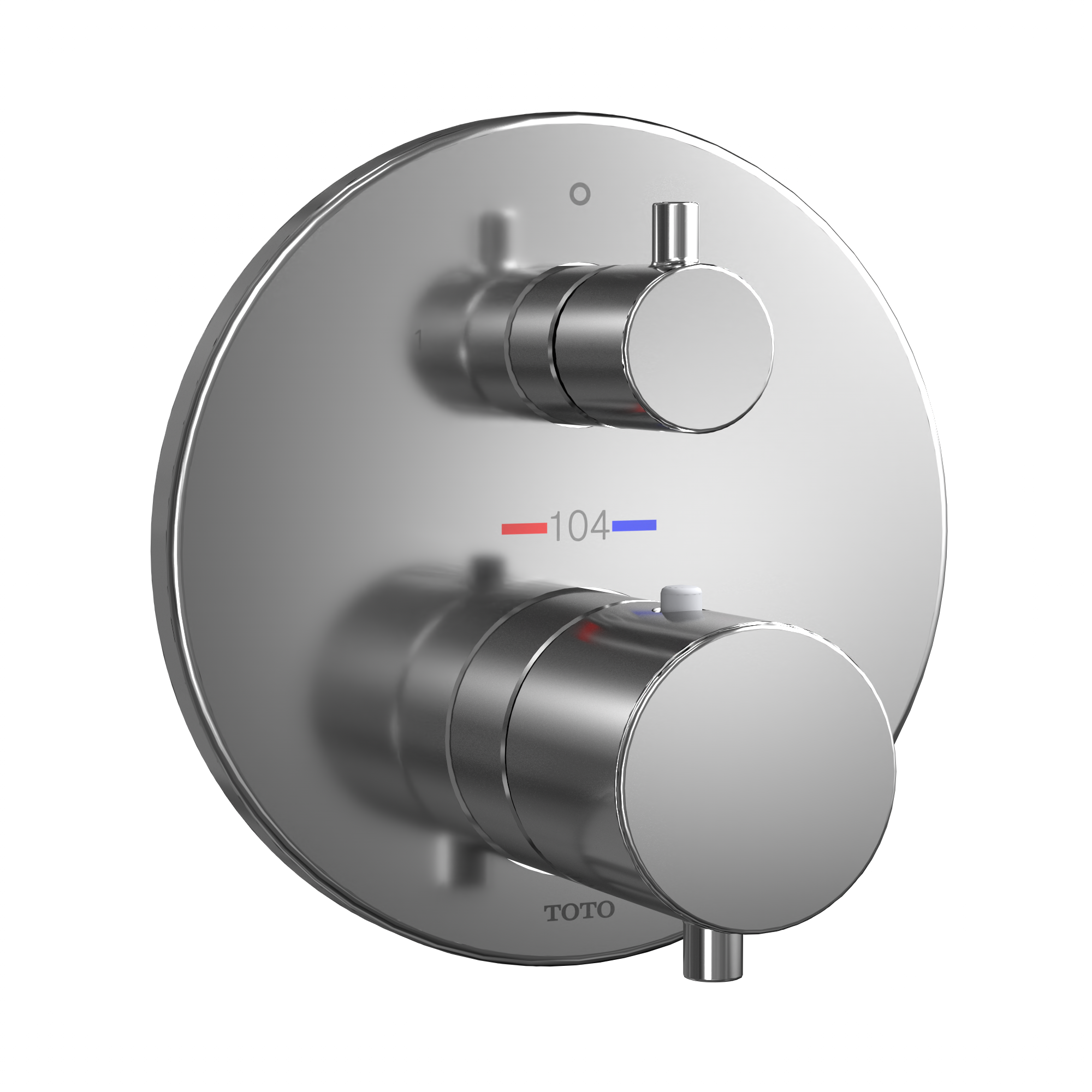 TOTO TBV01408U#CP Round Thermostatic Mixing Valve With Two-Way Diverter Shower Trim - Polished Chrome