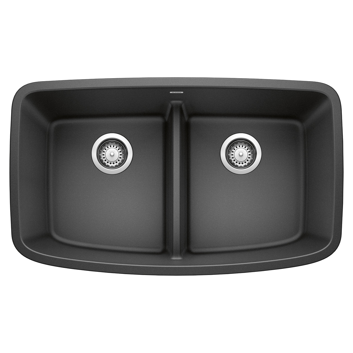 BLANCO 442200 Valea Valea SILGRANIT 32" 50/50 Double Bowl Undermount Kitchen Sink with Low Divide - Anthracite in Anthracite