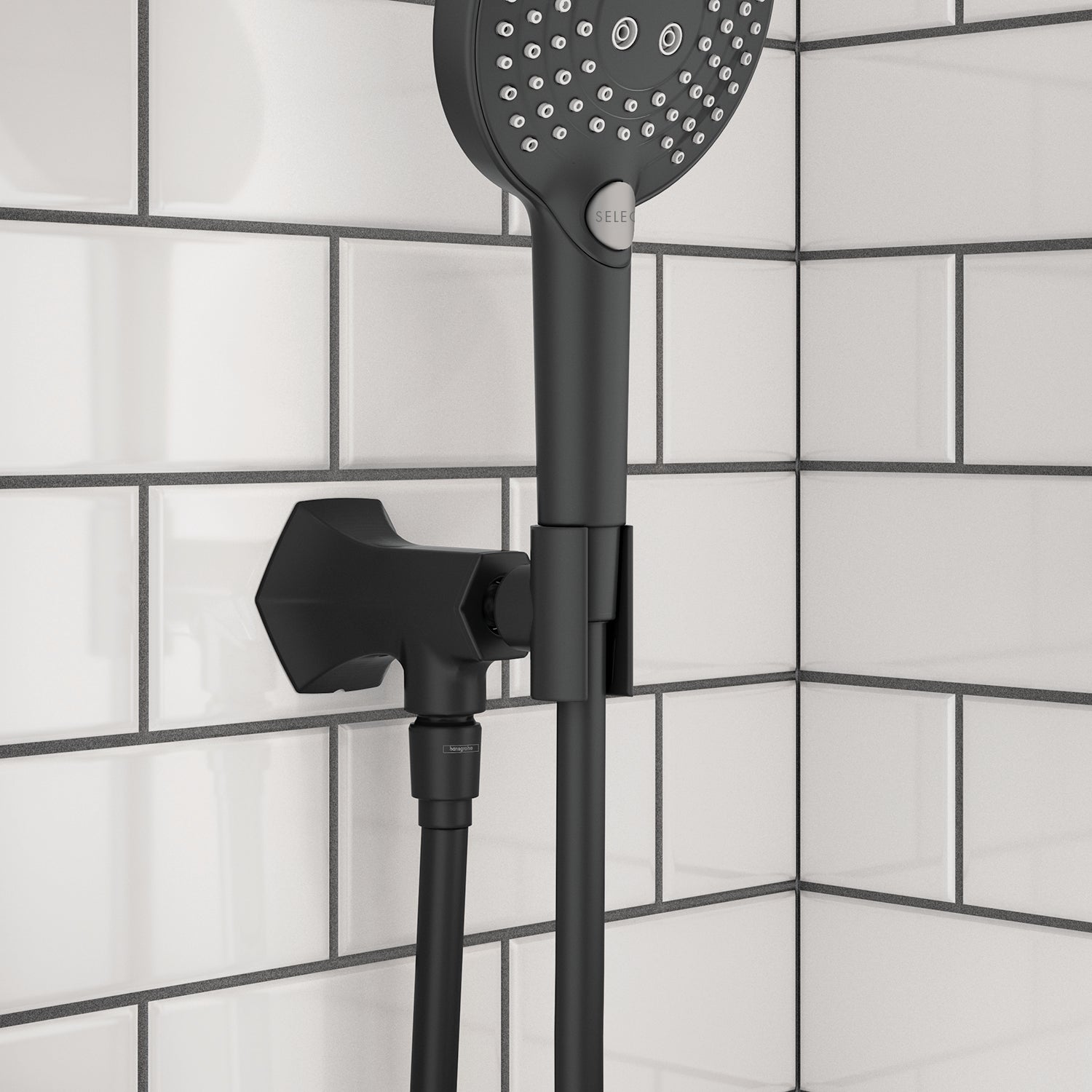 HANSGROHE 04831670 Locarno Handshower Holder with Outlet - Matte Black