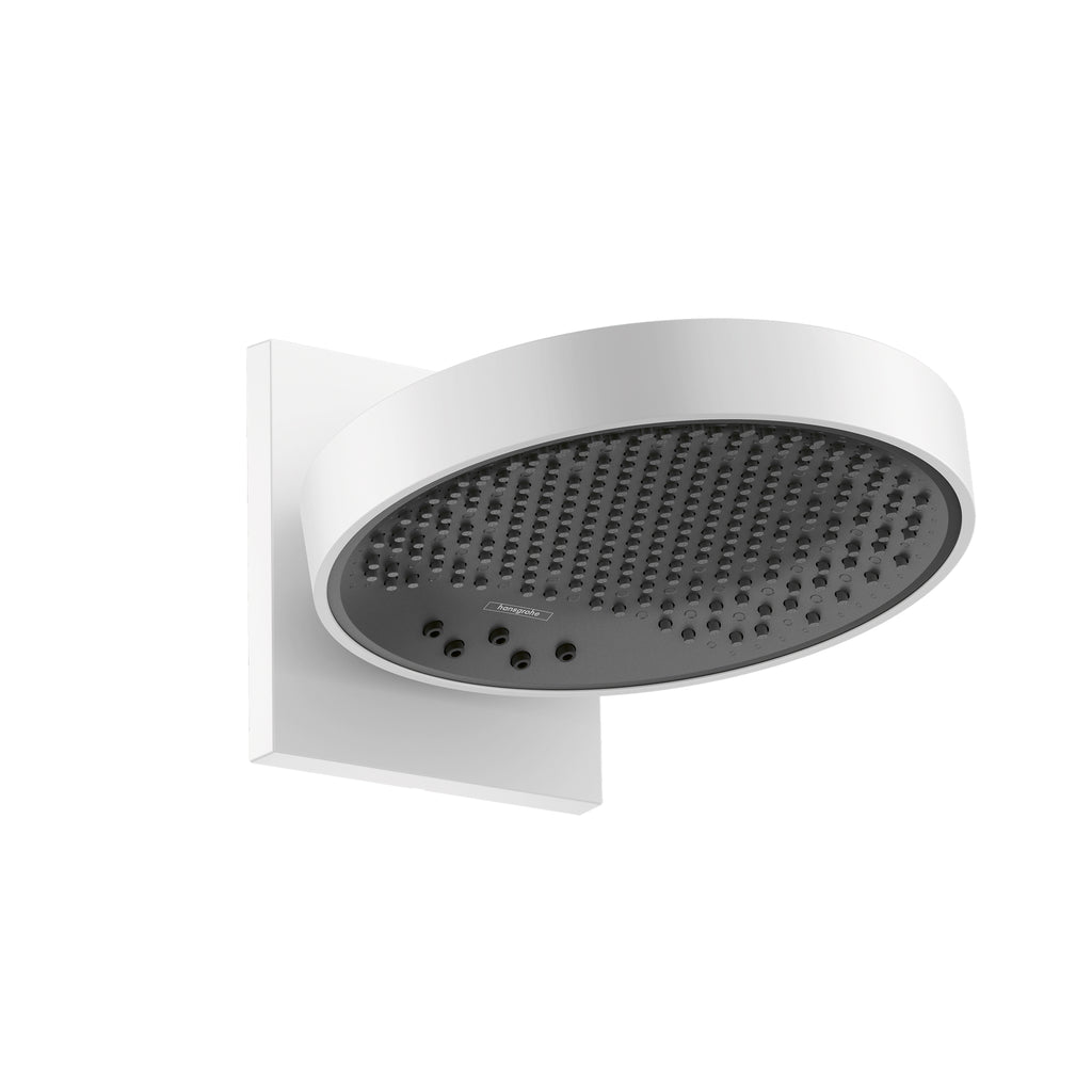 HANSGROHE 26235701 Rainfinity Showerhead 250 3-Jet with Wall Connector Trim, 1.75 GPM - Matte White