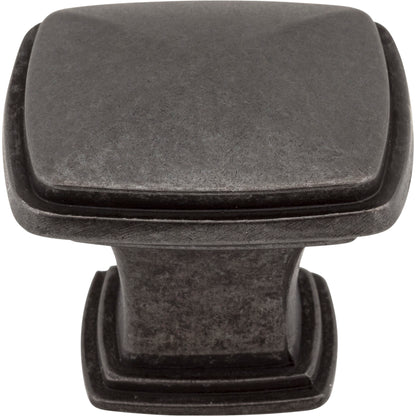 JEFFREY ALEXANDER 1091DACM Milan 1 1-1/4" Length Square Knob - Gun Metal