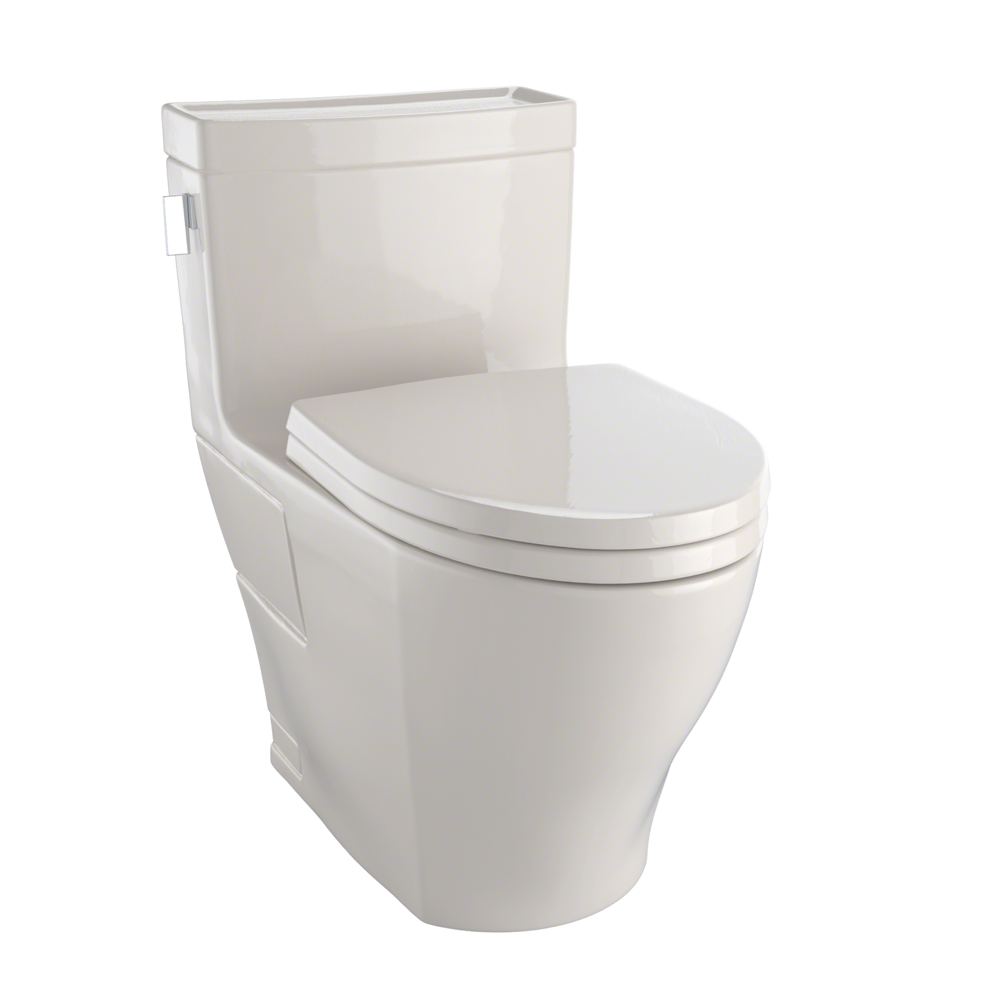 TOTO MS624124CEFG#03 Legato WASHLET+ One-Piece Elongated 1.28 GPF Universal Height Skirted Toilet with CEFIONTECT , Bone