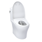 TOTO MW4364726CEMFGNA#01 WASHLET+ Aquia IV Cube Two-Piece Elongated Dual Flush 1.28 and 0.9 GPF Toilet with Auto Flush S7 Contemporary Bidet Seat , Cotton White