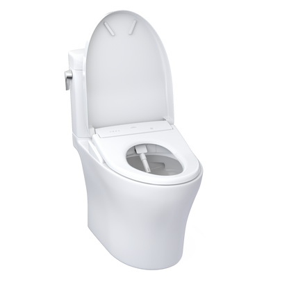 TOTO MW4364736CEMFGN#01 Washlet+ Aquia Iv Cube Two-Piece Elongated Dual Flush 1.28 And 0.9 Gpf Toilet With S7A Contemporary Bidet Seat - Cotton White