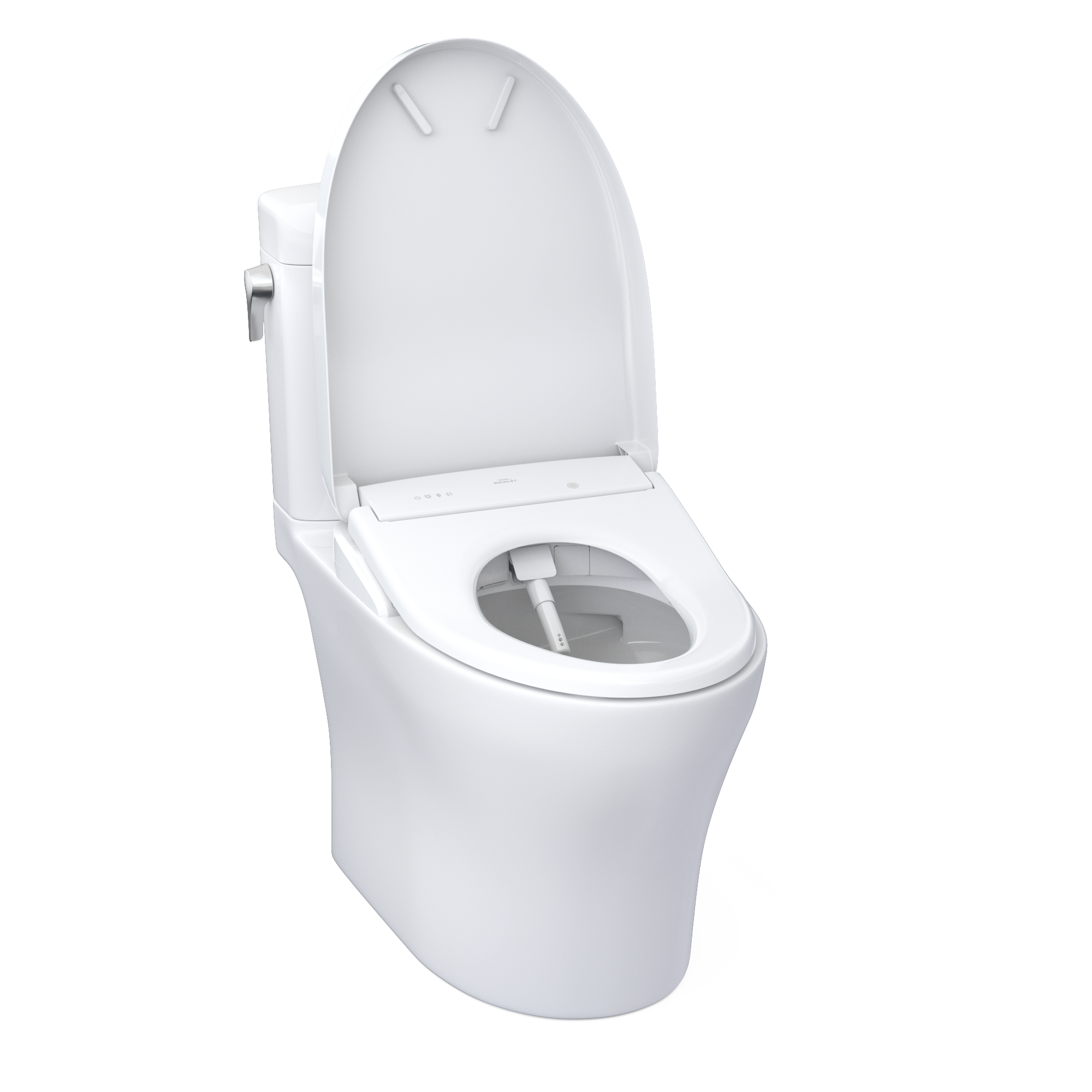 TOTO MW4364736CEMFGNA#01 Washlet+ Aquia Iv Cube Two-Piece Elongated Dual Flush 1.28 And 0.9 Gpf Toilet With Auto Flush S7A Contemporary Bidet Seat - Cotton White