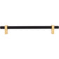 JEFFREY ALEXANDER 478-12MBBG Larkin 2 12" Center-to-Center Appliance Pull - Matte Black w/Brushed Gold