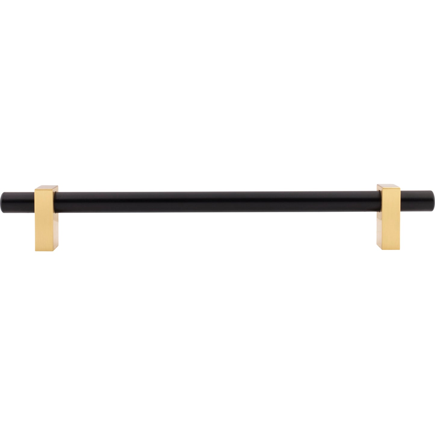 JEFFREY ALEXANDER 478-12MBBG Larkin 2 12" Center-to-Center Appliance Pull - Matte Black w/Brushed Gold