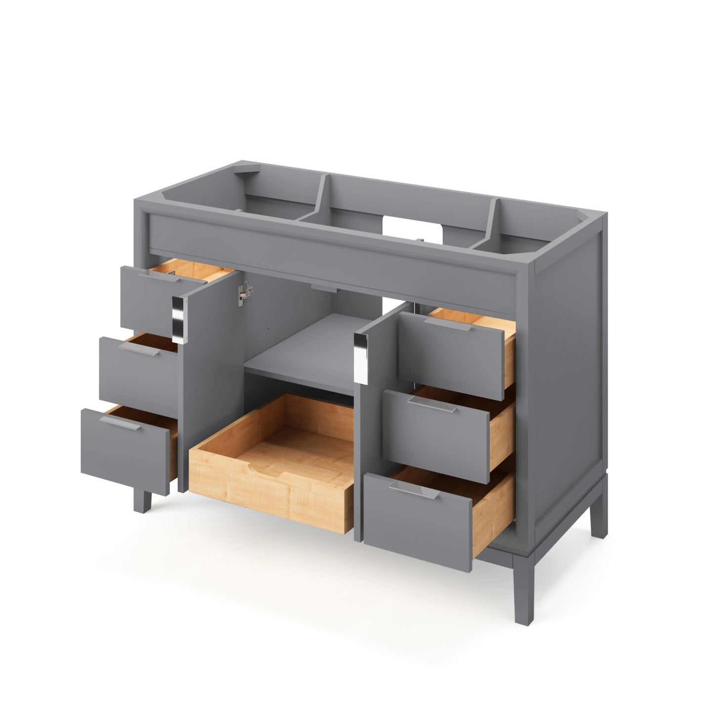 JEFFREY ALEXANDER VKITTHE48BKBOR 48" Black Theodora Vanity, Boulder Cultured Marble Vanity Top, undermount rectangle bowl - Black