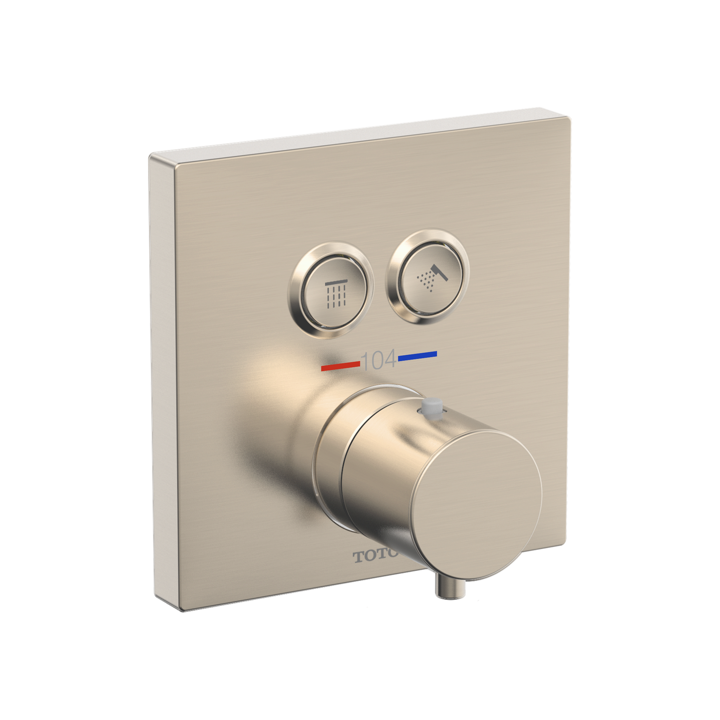 TOTO TBV02406U#BN Square Thermostatic Mixing Valve With 2-Function Shower Trim - Brushed Nickel