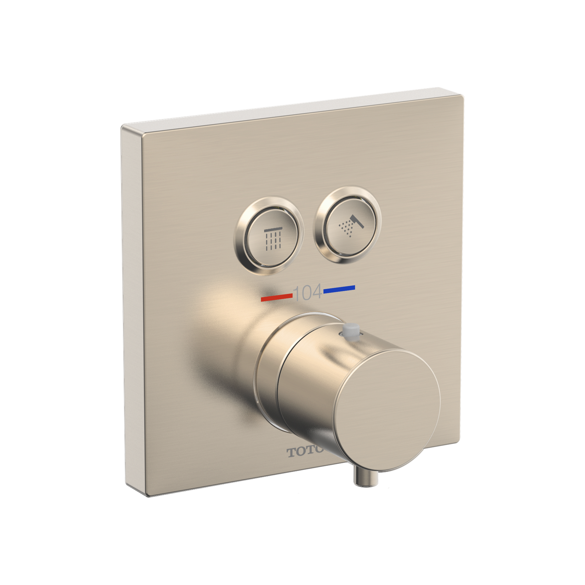 TOTO TBV02406U#BN Square Thermostatic Mixing Valve With 2-Function Shower Trim - Brushed Nickel