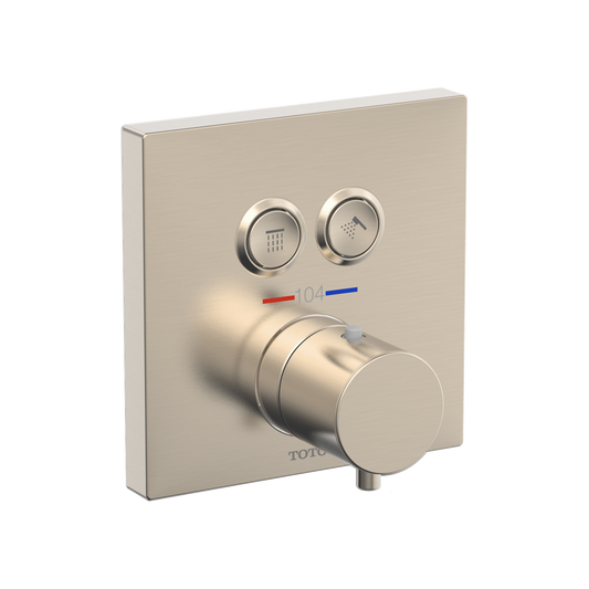 TOTO TBV02406U#BN Square Thermostatic Mixing Valve With 2-Function Shower Trim - Brushed Nickel