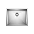 BLANCO 443050 Quatrus Quatrus R0 22" Single Bowl Undermount Stainless Steel Kitchen Sink in Satin Polish